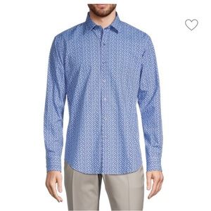 BUGATCHI Blue Shape Fit Button Down Shirt